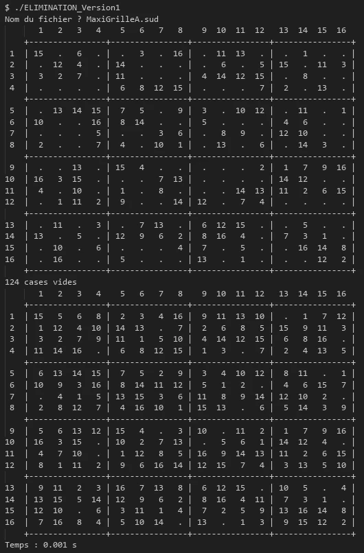 Résultat version 1 : 0.001 s