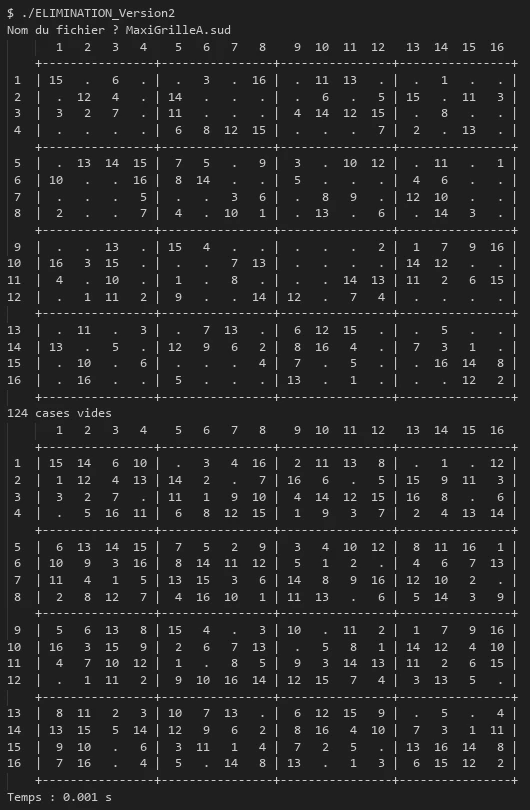 Résultat version 2 : 0.001 s